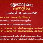 ปฏิทินการเรียน ภาคฤดูร้อน